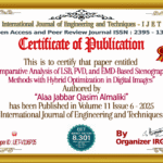 Comparative Analysis of LSB, PVD, and EMD-Based Stenographic Methods with Hybrid Optimization in Digital Images | IJET – Volume 11 Issue 6 | IJET-V11I6P35