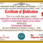OPTIMISATION OF WATER TREATMENT SLUDGE CONCRETE USING SCHEFFÉ’S FOURTH-DEGREE SIMPLEX LATTICE MODEL | IJET – Volume 12 Issue 1 | IJET-V12I1P5