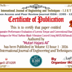 Comparative Performance Evaluation of Lorentz Torque and Conventional Damping Techniques for Wind Turbine Blade Vibration Control Using MATLAB/Simulink | IJET – Volume 12 Issue 1 | IJET-V12I1P8