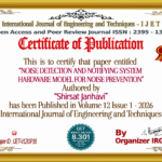 NOISE DETECTION AND NOTIFYING SYSTEM HARDWARE MODEL FOR NOISE PREVENTION | IJET – Volume 12 Issue 1 | IJET-V12I1P18