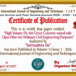 High Volume Fly Ash Green Concrete mixed with Glass Fibre for Ordinary Civil Engineering Purposes | IJET – Volume 12 Issue 1 | IJET-V12I1P7